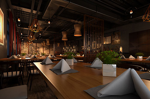 洛阳简约大气中式风格餐厅设计装修效果图
